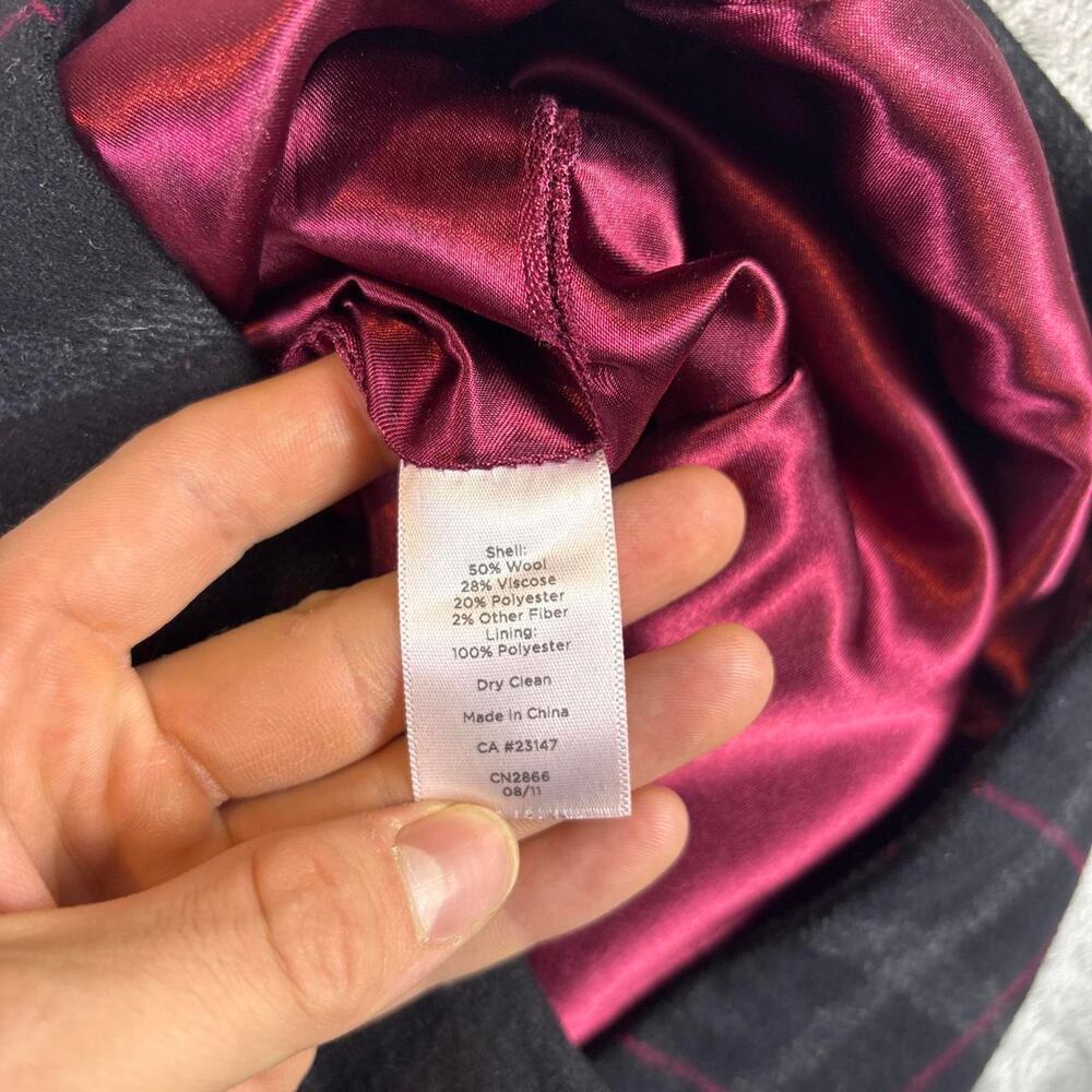 Talbots Plaid Wool Blend Skirt Womens 6P Petite Black Red Lined Classic - Picture 4 of 8